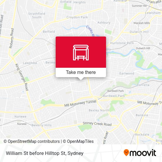 William St before Hilltop St map