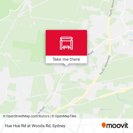 Hue Hue Rd at Woods Rd map