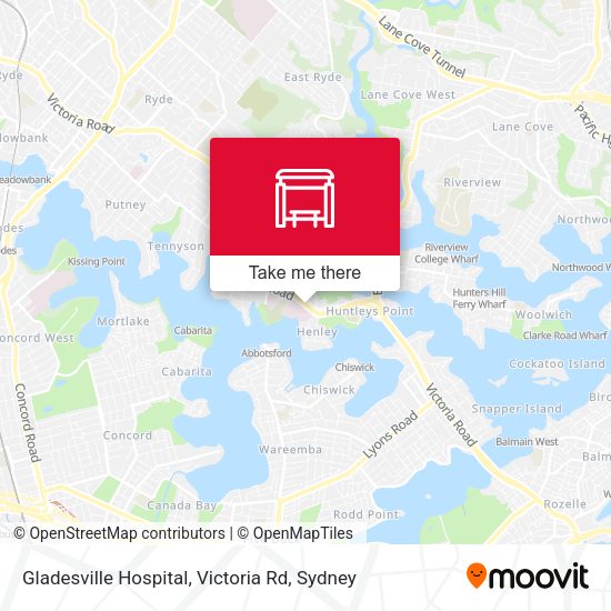 Gladesville Hospital, Victoria Rd map