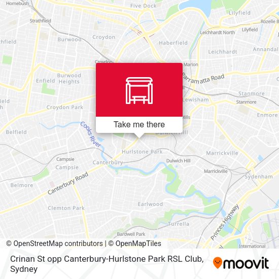 Crinan St opp Canterbury-Hurlstone Park RSL Club map
