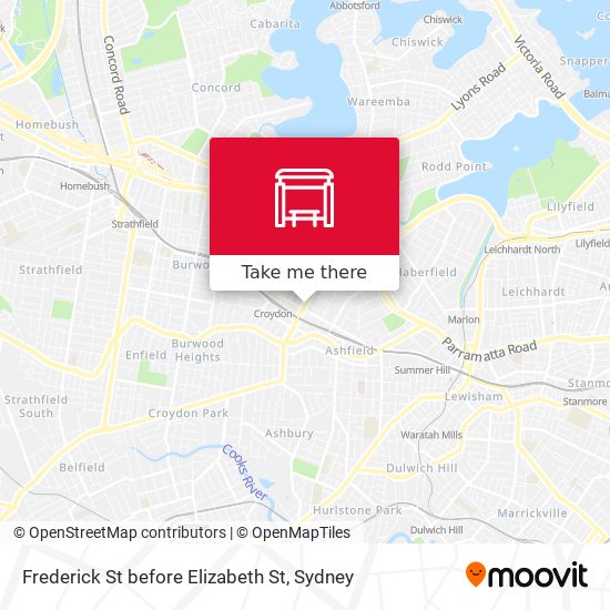 Frederick St before Elizabeth St map