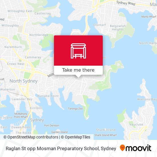 Raglan St opp Mosman Preparatory School map