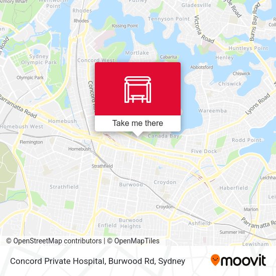 Concord Private Hospital, Burwood Rd map