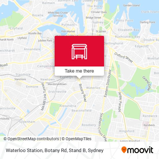 Mapa Waterloo Station, Botany Rd, Stand B