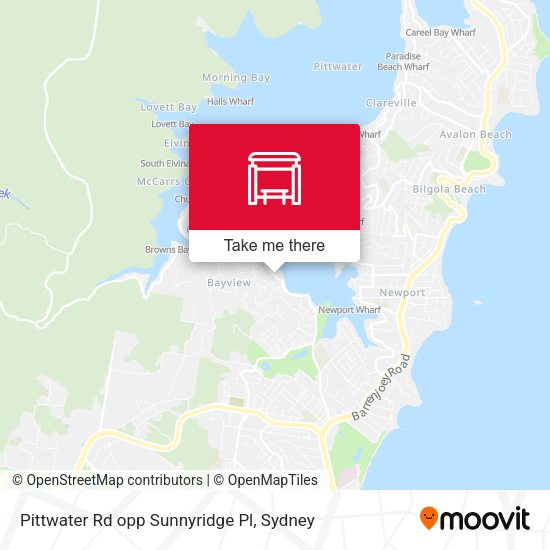 Pittwater Rd opp Sunnyridge Pl map