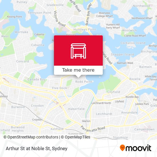 Arthur St at Noble St map