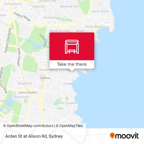 Arden St at Alison Rd map