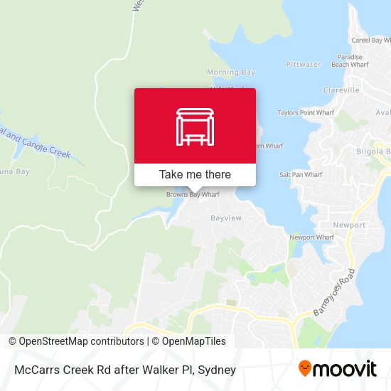 McCarrs Creek Rd after Walker Pl map