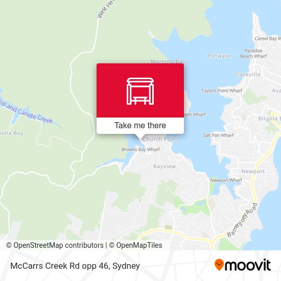 McCarrs Creek Rd opp 46 map