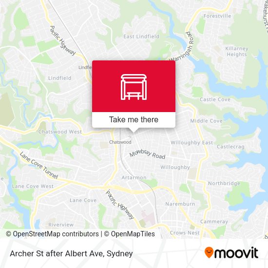 Archer St after Albert Ave map