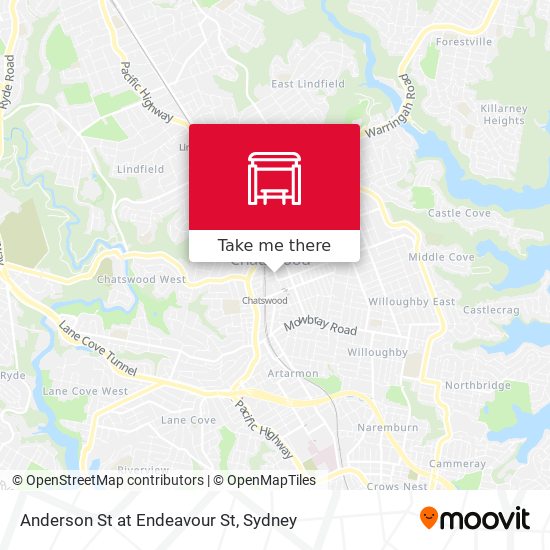 Anderson St at Endeavour St map