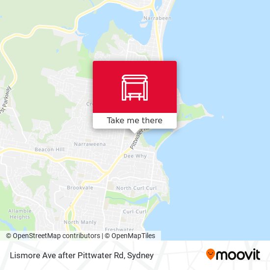 Lismore Ave after Pittwater Rd map