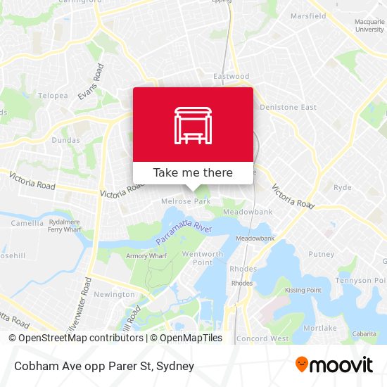 Cobham Ave opp Parer St map