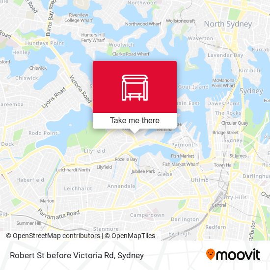 Robert St before Victoria Rd map