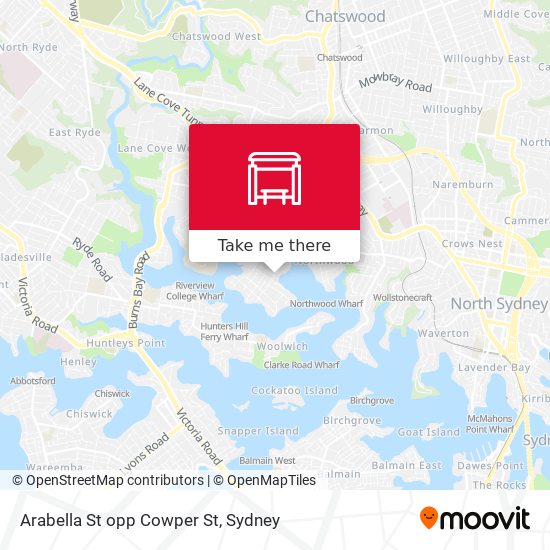Arabella St opp Cowper St map