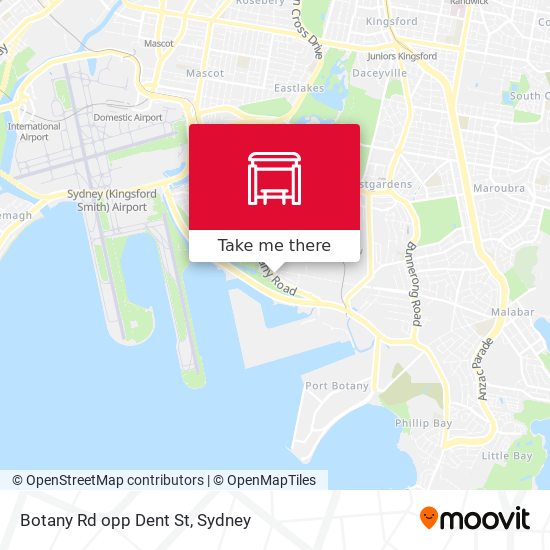 Botany Rd opp Dent St map