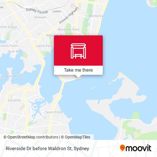 Riverside Dr before Waldron St map