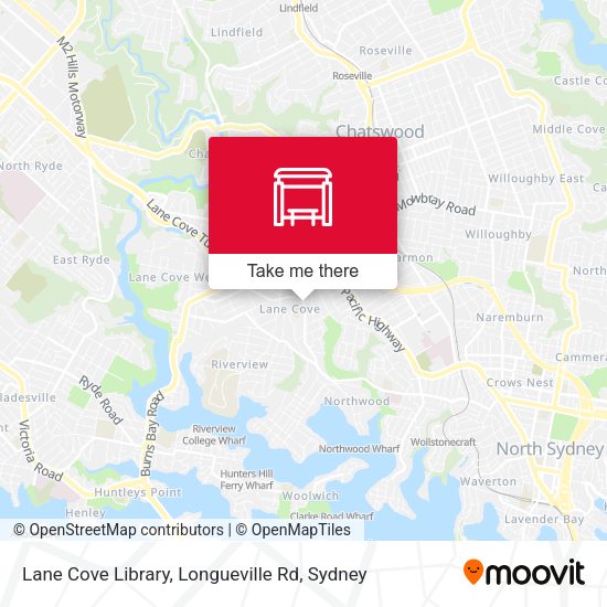 Lane Cove Library, Longueville Rd map