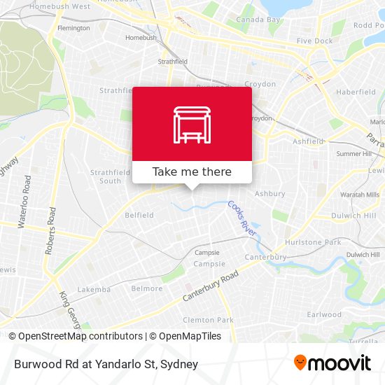 Burwood Rd at Yandarlo St map