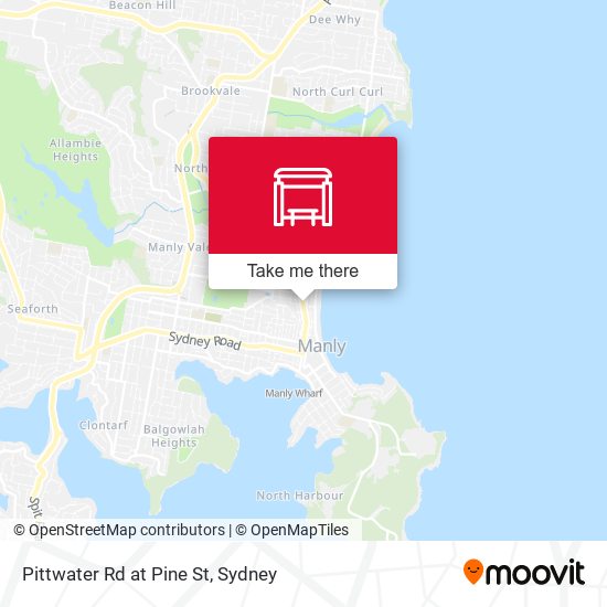 Pittwater Rd at Pine St map