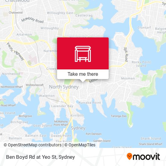 Ben Boyd Rd at Yeo St map