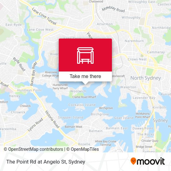 The Point Rd at Angelo St map