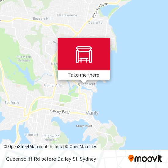 Queenscliff Rd before Dalley St map