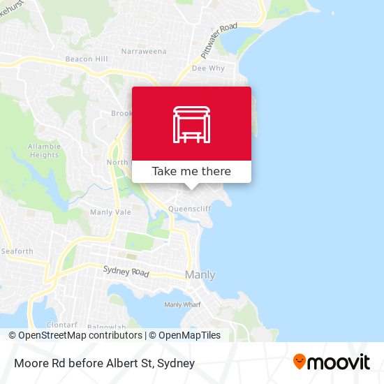 Moore Rd before Albert St map