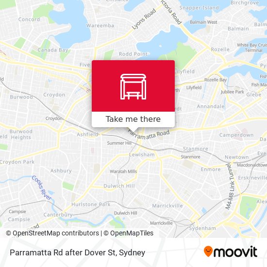 Parramatta Rd after Dover St map