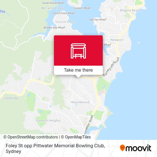 Foley St opp Pittwater Memorial Bowling Club map