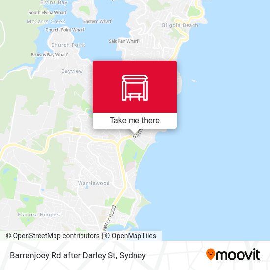 Barrenjoey Rd after Darley St map