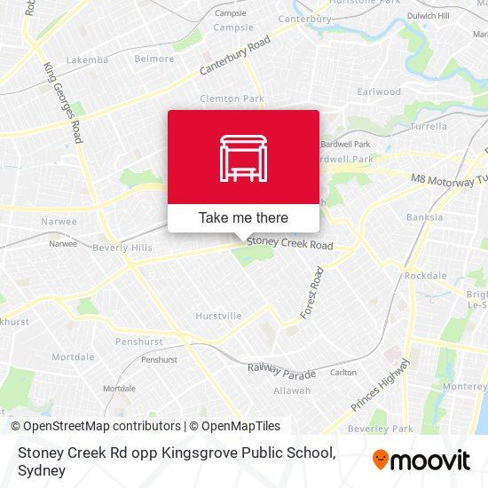 Stoney Creek Rd opp Kingsgrove Public School map