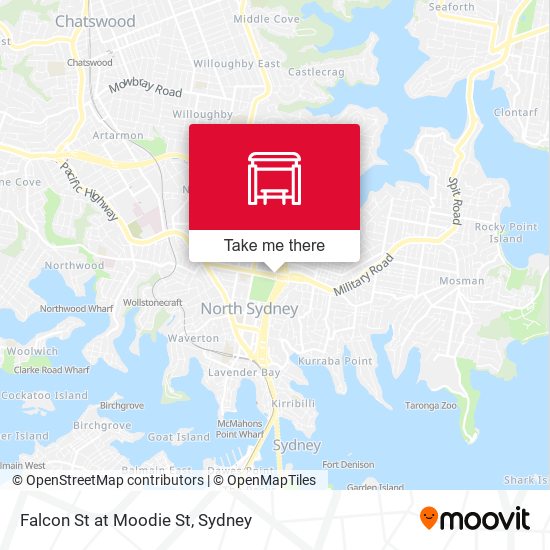 Falcon St at Moodie St map