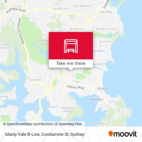 Mapa Manly Vale B-Line, Condamine St