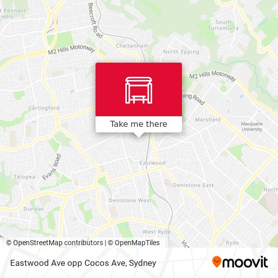 Eastwood Ave opp Cocos Ave map
