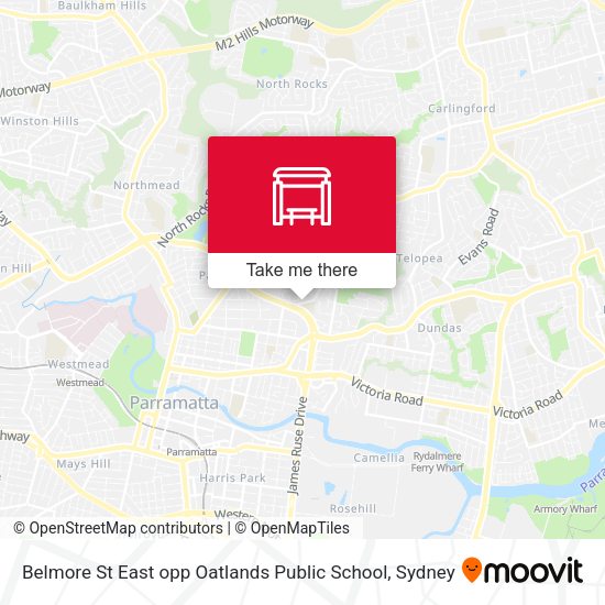 Belmore St East opp Oatlands Public School map