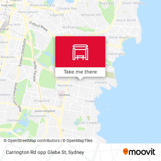 Carrington Rd opp Glebe St map