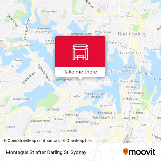 Montague St after Darling St map