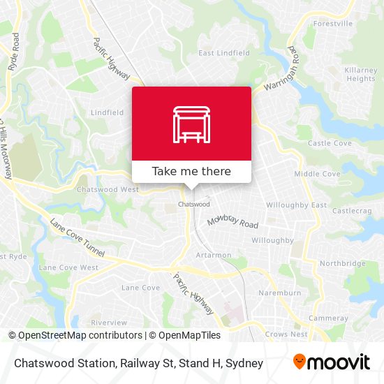 Mapa Chatswood Station, Railway St, Stand H