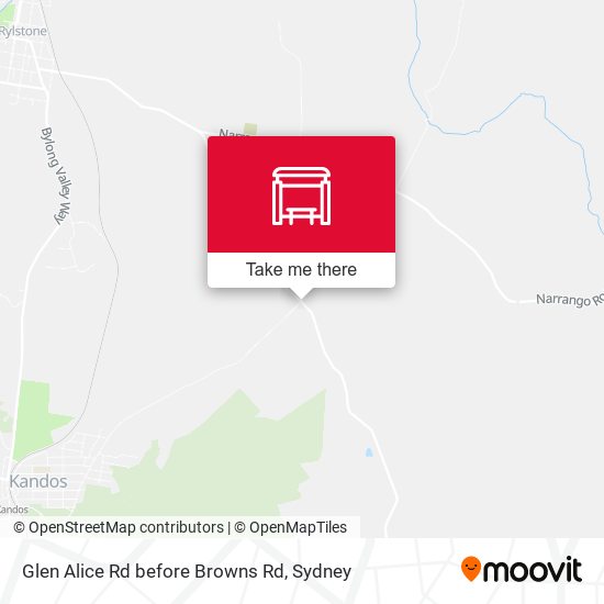 Glen Alice Rd before Browns Rd map
