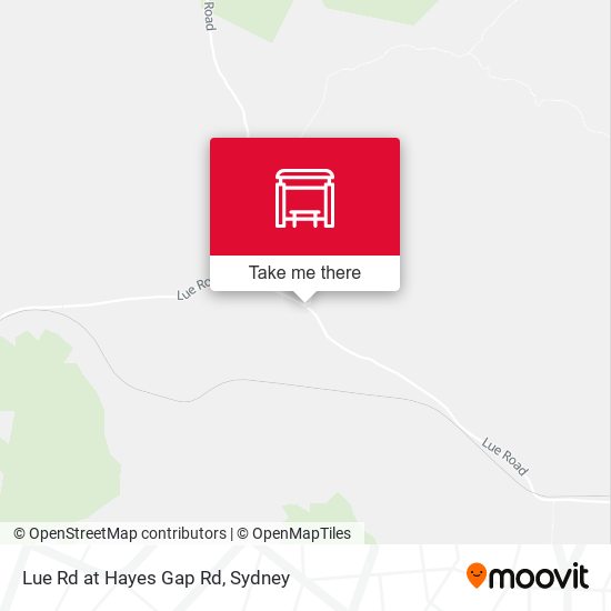 Lue Rd at Hayes Gap Rd map