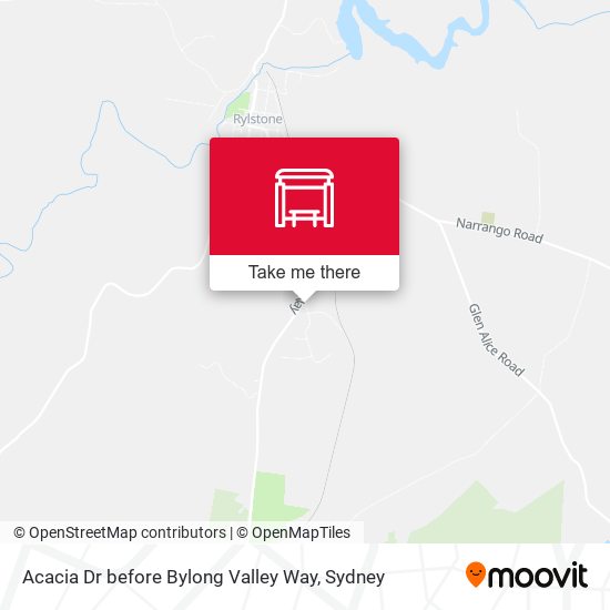 Acacia Dr before Bylong Valley Way map