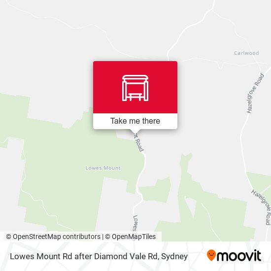 Lowes Mount Rd after Diamond Vale Rd map