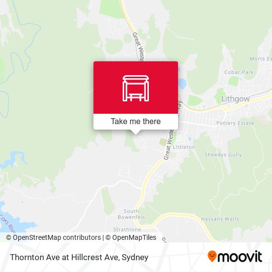 Thornton Ave at Hillcrest Ave map