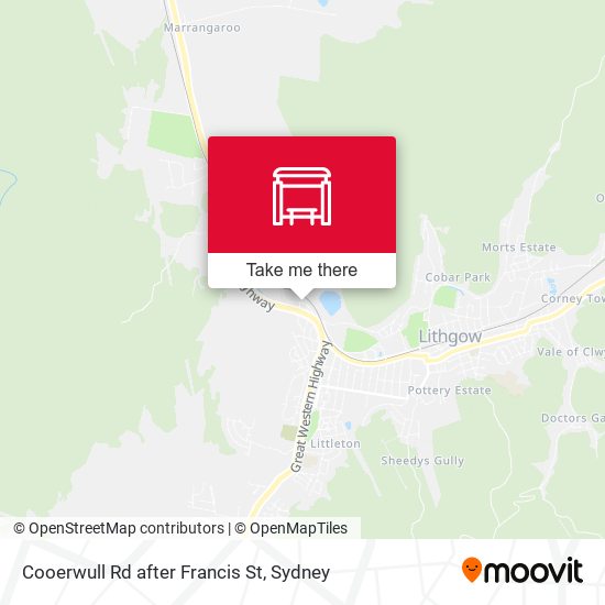 Cooerwull Rd after Francis St map