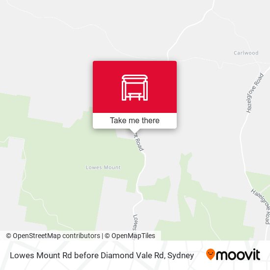 Lowes Mount Rd before Diamond Vale Rd map