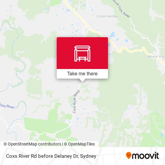 Coxs River Rd before Delaney Dr map