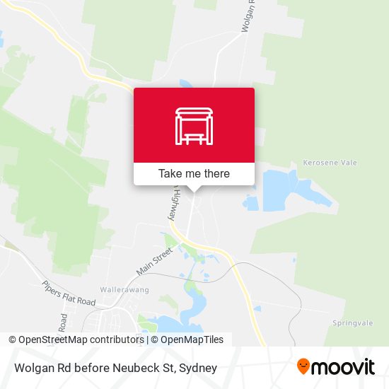 Wolgan Rd before Neubeck St map