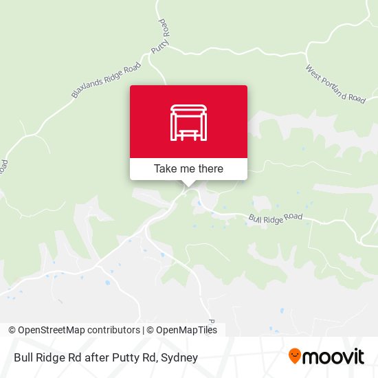 Bull Ridge Rd after Putty Rd map