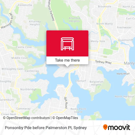 Ponsonby Pde before Palmerston Pl map